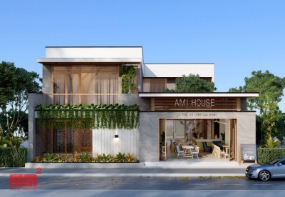 NHÀ Ở KẾT HỢP CAFE AMI HOUSE- 2 tầng mặt tiền 15m