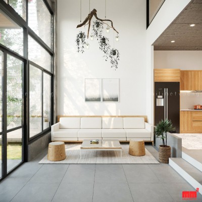 NHÀ PHỐ HƯỚNG TÂY, có gác lửng, nội thất mộc mạc - EN