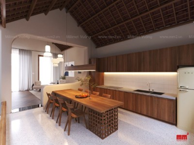 A Four-level house house with five roofs.