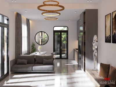 Nhà cấp 4  diện tích 90m2, thiết kế hiện đại