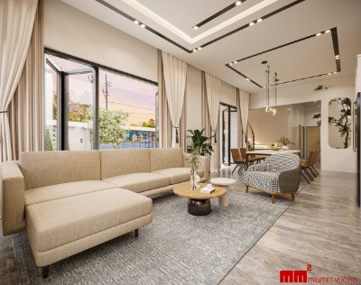 Quỳnh Anh House, mẫu nhà phố hiện đại có sân vườn