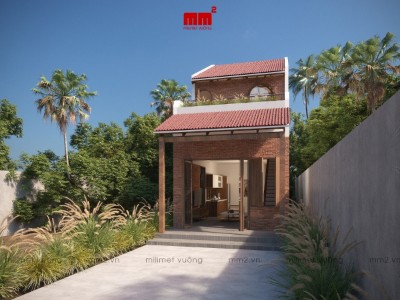 Viễn House - Thiết kế nhà cấp 4 gác lửng phong cách truyền thống