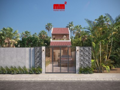 Viễn House - Thiết kế nhà cấp 4 gác lửng phong cách truyền thống