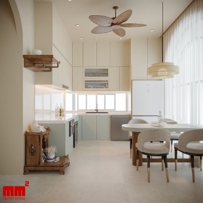 Nhàn House - Mẫu nhà phố với gam màu xanh mint ấn tượng