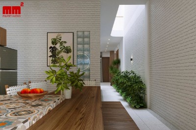 Giang House - Thiết kế nhà phố 2 tầng có sân vườn tiểu cảnh