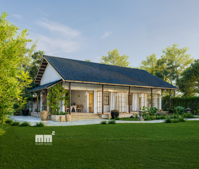 Nhà cấp 4 thiết kế đậm nét kiến trúc truyền thống, sân vườn rộng với hồ sen chữa lành, Việt House, Bắc Kạn.