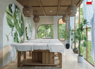 Thiết kế nhà ở kết hợp Spa mặt tiền hiện đại cuốn hút, Tâm Đan Spa.