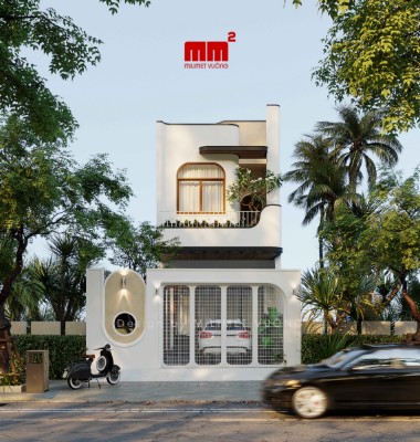 Nhà phố 2 tầng thiết kế hiện đại với mặt tiền ấn tượng, Thuý house, Quảng Ninh.